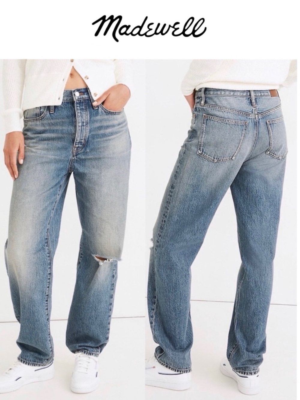Madewell The Dadjean Duane Wash Ripped Edition Dad Jeans 90s Vintage Inspired 27 - Picture 2 of 16